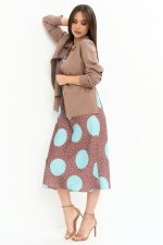 Комплект 2244 (платье, блуза) какао+голубой — изображение 3