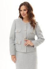Комплект 2281 (жакет, юбка) серый — изображение 3