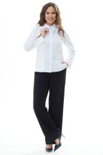 Комплект 2287 (блуза, жилет, брюки) белый+чёрный — изображение 4