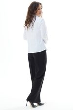 Комплект 2287 (блуза, жилет, брюки) белый+чёрный — изображение 5