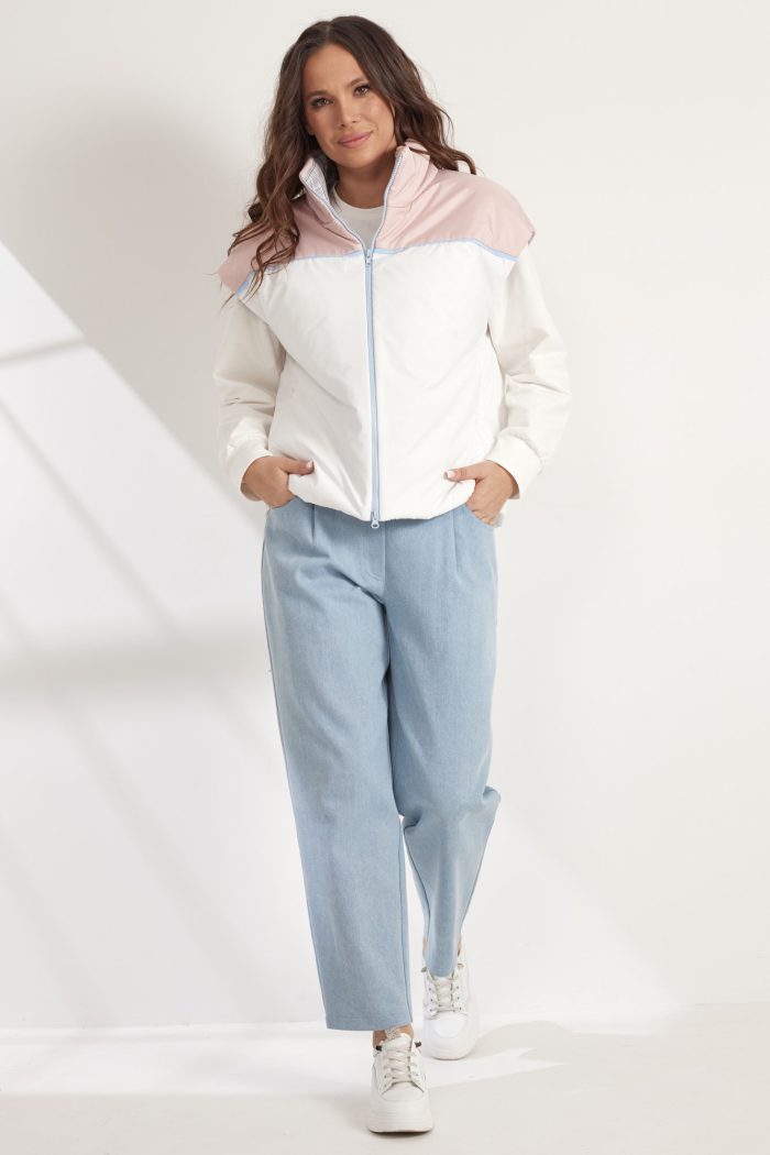 Комплект 2389 (жилет, джемпер, брюки) голубой — изображение 4