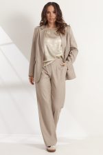 Комплект 2537 (жакет, брюки) бежевый