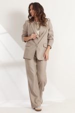 Комплект 2537 (жакет, брюки) бежевый — изображение 2