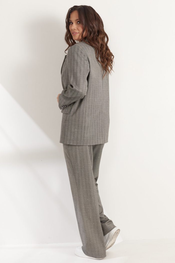 Комплект 2537 (жакет, брюки) серый — изображение 8