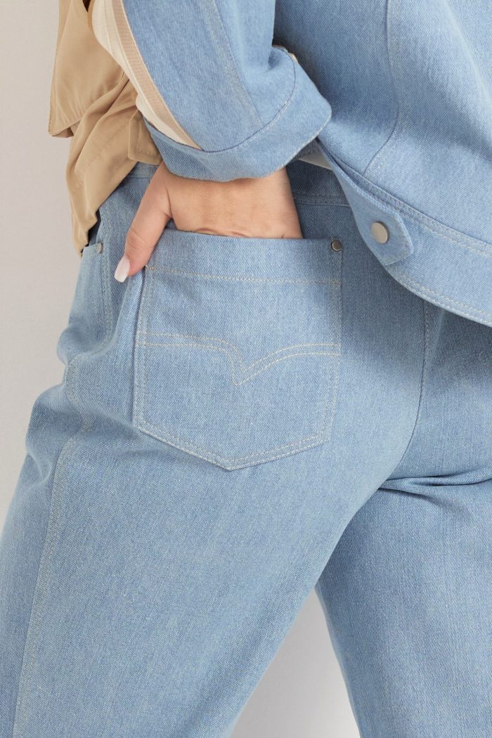 Комплект 2540 (куртка, брюки) бежевый+голубой — изображение 5