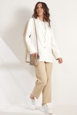 Комплект 2543 (жакет, брюки) молочный+бежевый — изображение 3