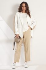 Комплект 2543 (жакет, брюки) молочный+бежевый — изображение 2
